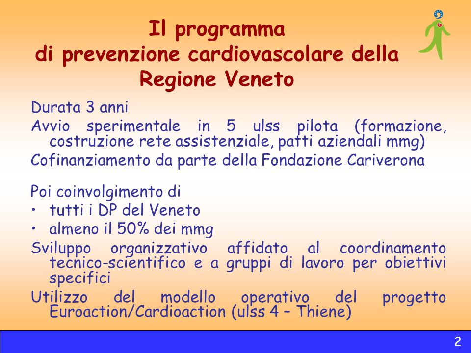 Il programma di prevenzione cardiovascolare della Regione Veneto
