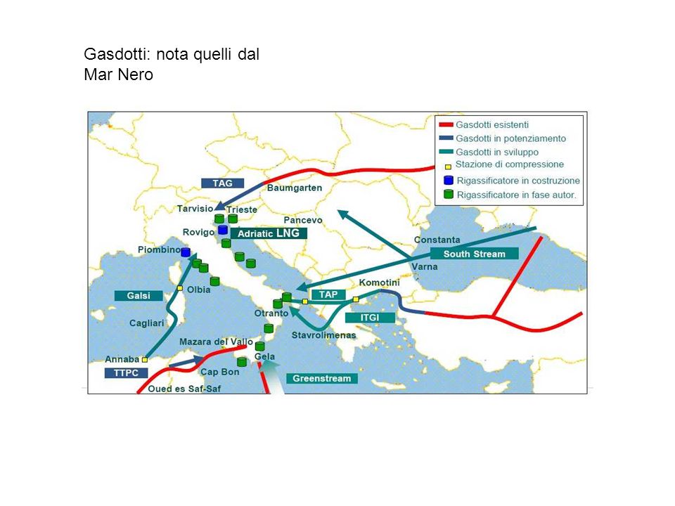 Gasdotti: nota quelli dal Mar Nero