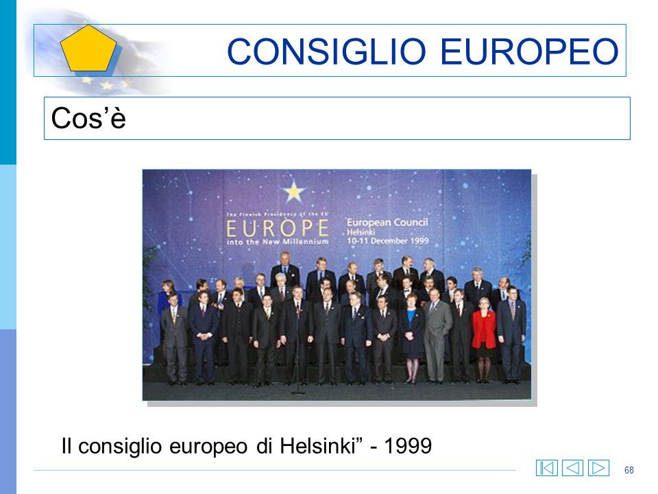 CONSIGLIO EUROPEO Cos’è Il consiglio europeo di Helsinki