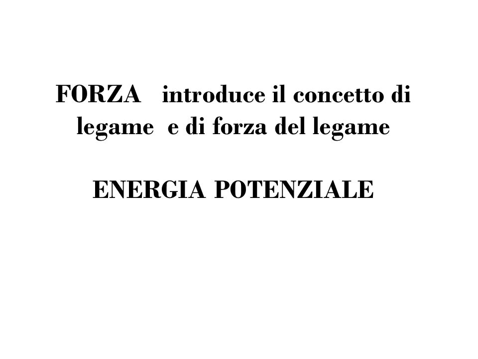 FORZA introduce il concetto di legame e di forza del legame