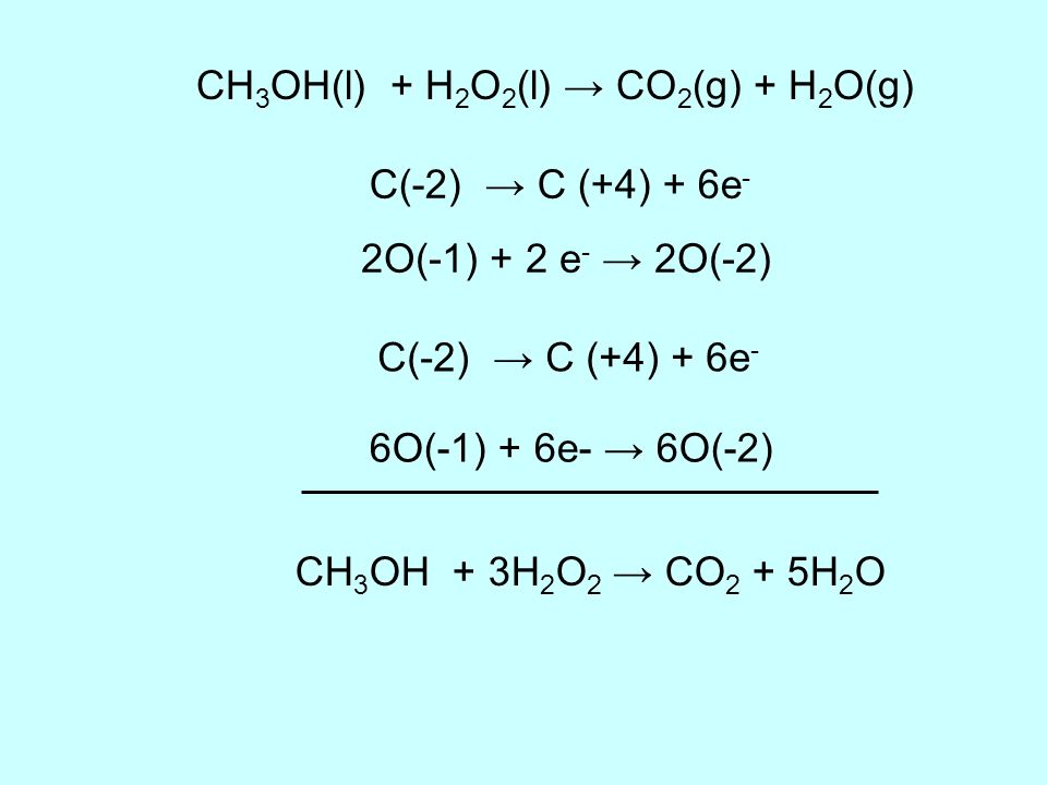 CH3OH(l) + H2O2(l) → CO2(g) + H2O(g)