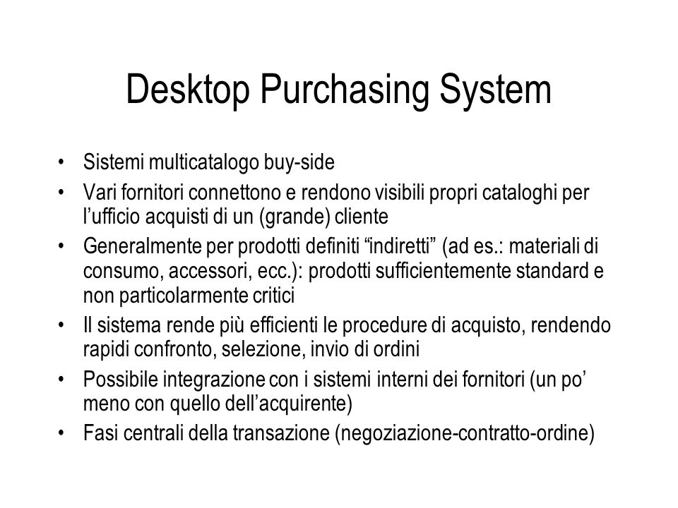 Desktop Purchasing System