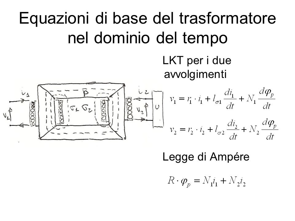 Equazioni di base del trasformatore nel dominio del tempo