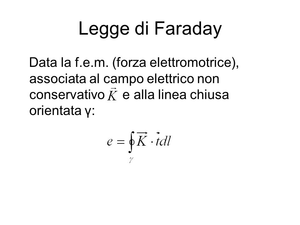 Legge di Faraday Data la f.e.m.