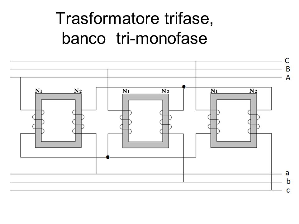 Trasformatore trifase, banco tri-monofase