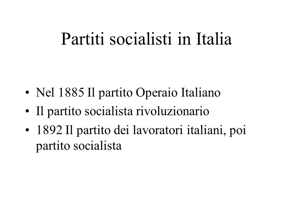 Partiti socialisti in Italia