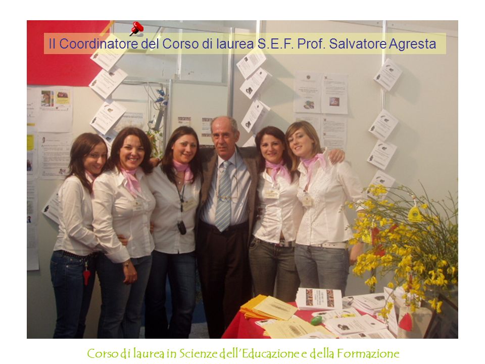 Il Coordinatore del Corso di laurea S.E.F. Prof. Salvatore Agresta