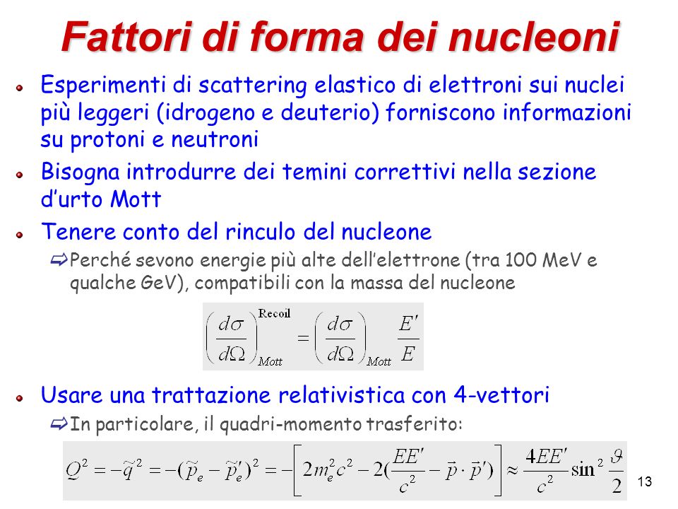 Fattori di forma dei nucleoni