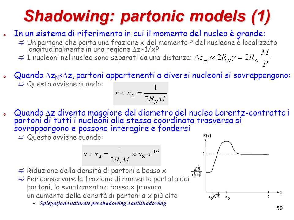 Shadowing: partonic models (1)