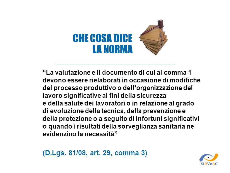 CHE COSA DICE LA NORMA (D.Lgs. 81/08, art. 29, comma 3)