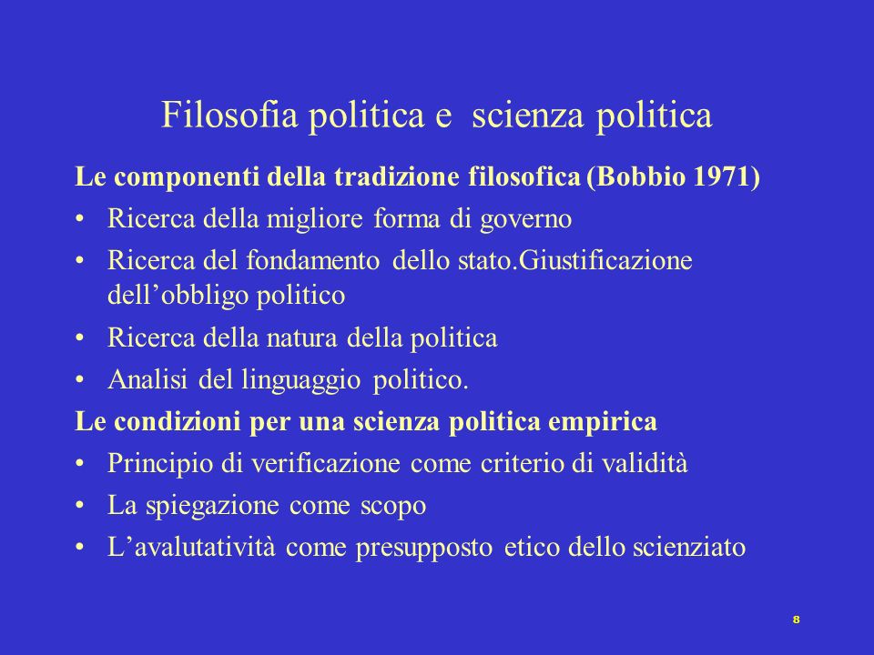 Filosofia politica e scienza politica