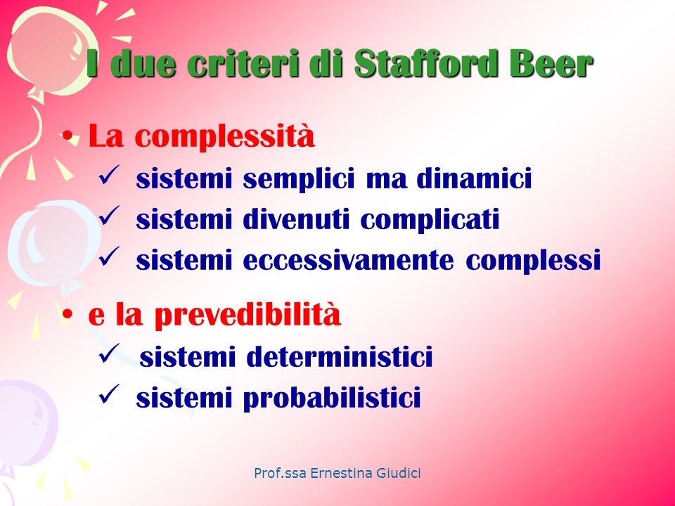 I due criteri di Stafford Beer