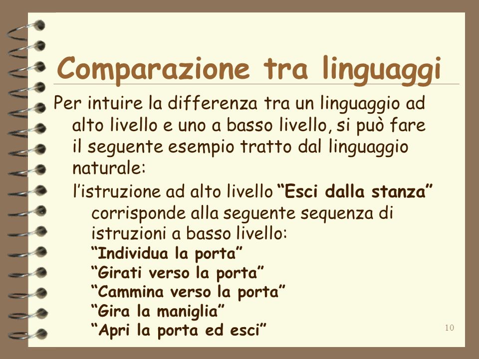 Comparazione tra linguaggi