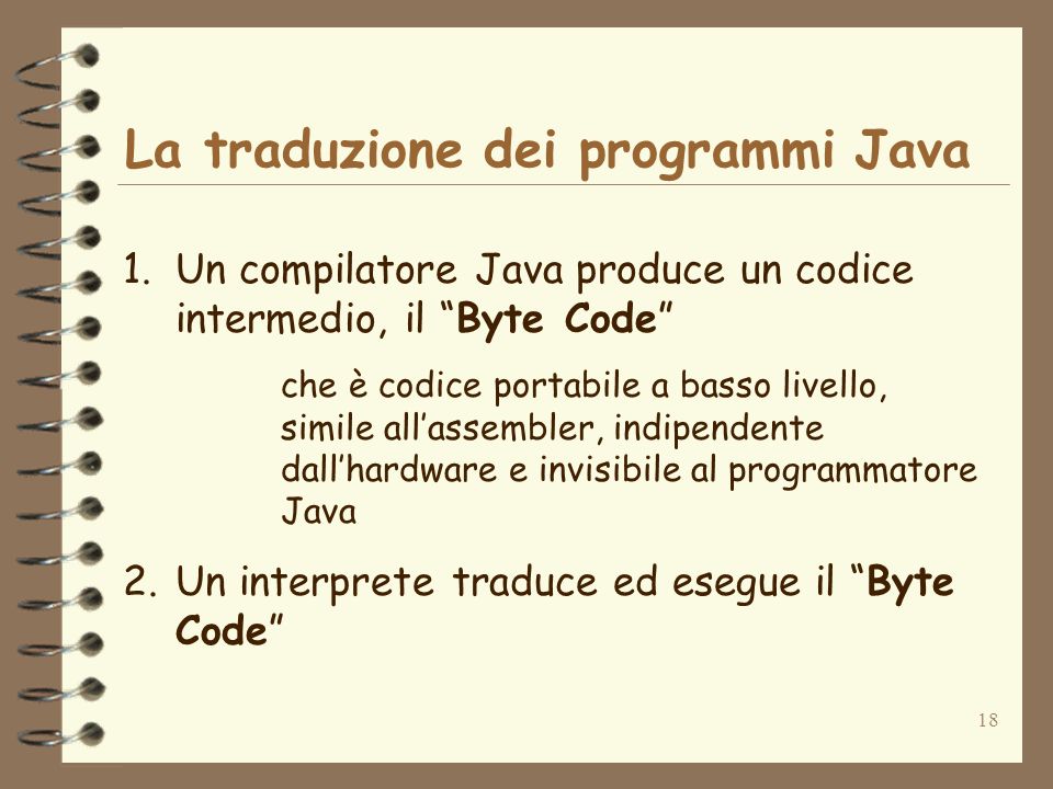La traduzione dei programmi Java