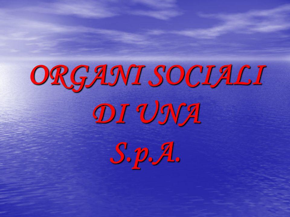 ORGANI SOCIALI DI UNA S.p.A.