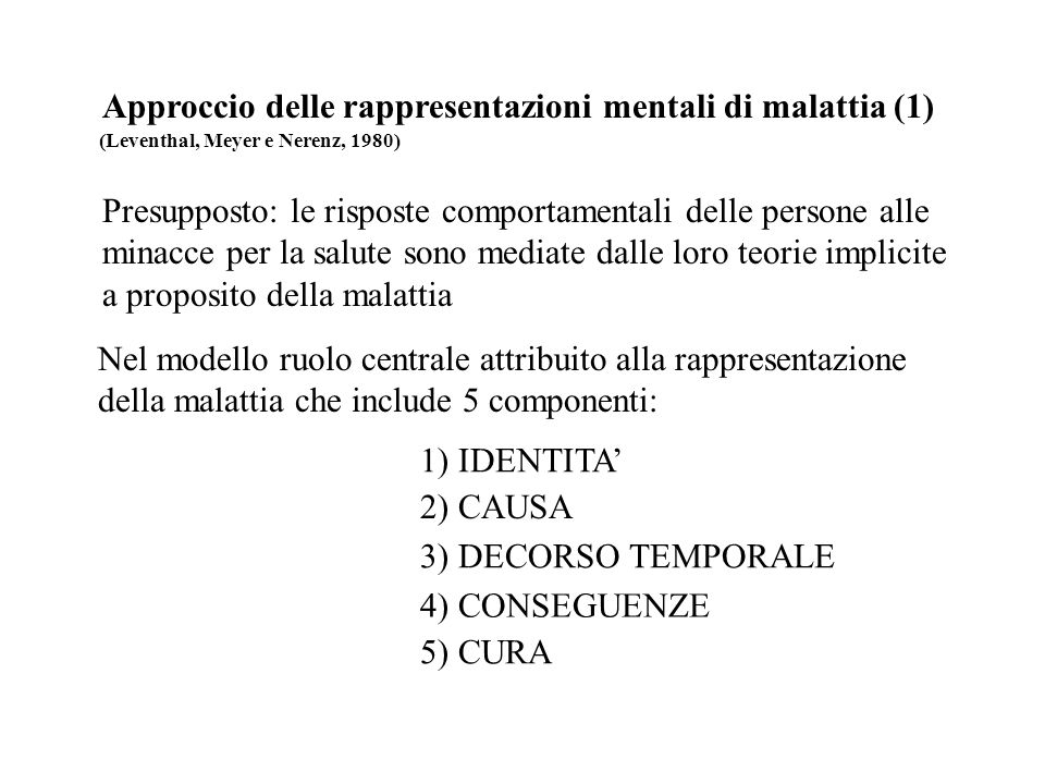Approccio delle rappresentazioni mentali di malattia (1)