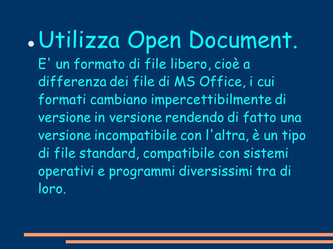 Utilizza Open Document