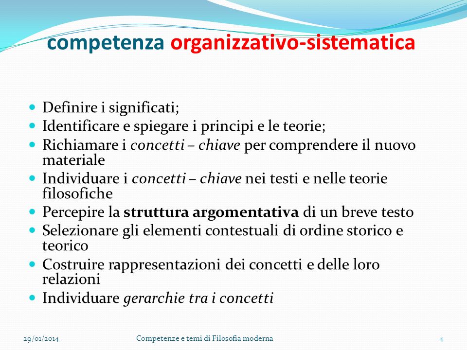 competenza organizzativo-sistematica