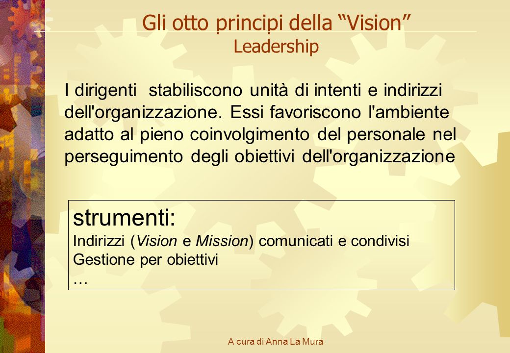 Gli otto principi della Vision Leadership