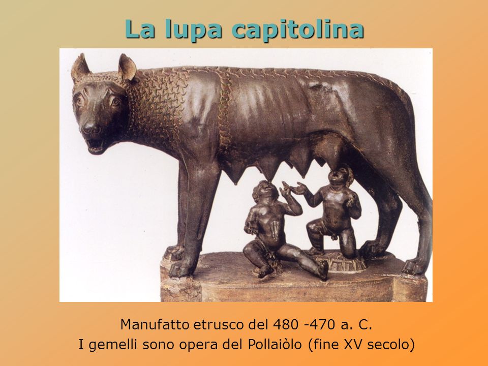 La lupa capitolina Manufatto etrusco del a. C.