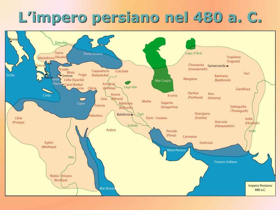 L’impero persiano nel 480 a. C.