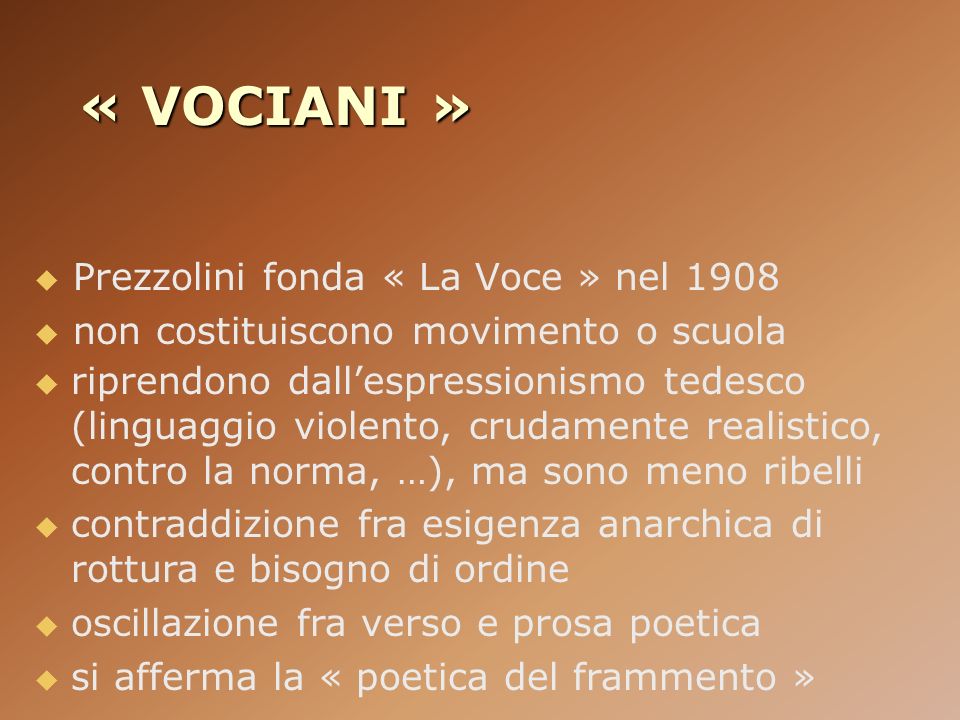 « VOCIANI » Prezzolini fonda « La Voce » nel 1908