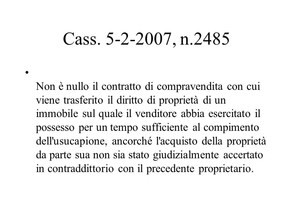Cass , n.2485