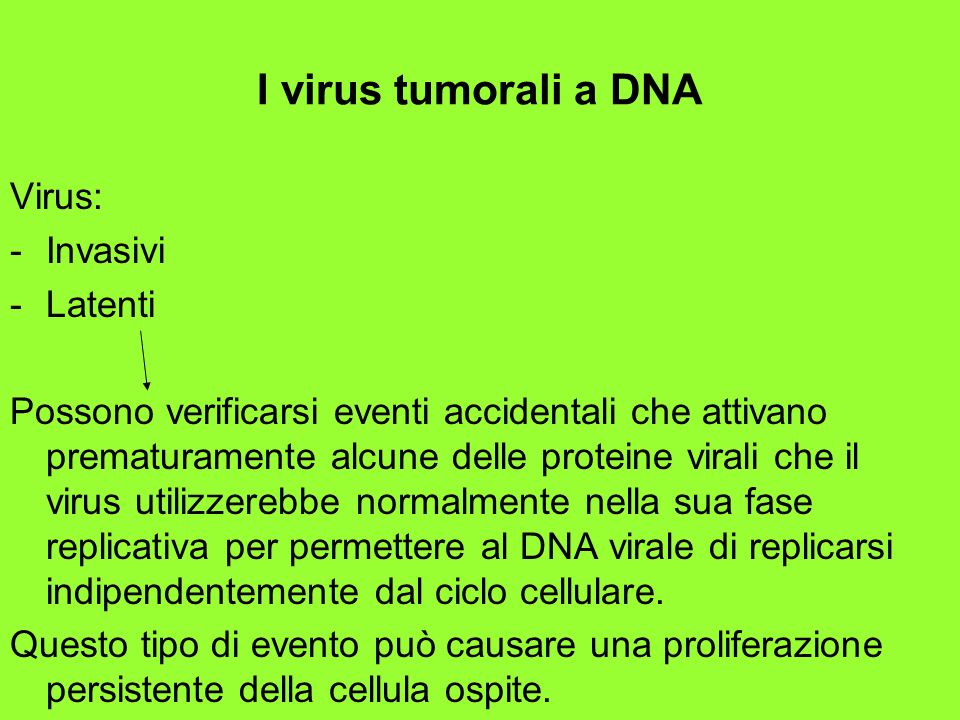 I virus tumorali a DNA Virus: Invasivi Latenti