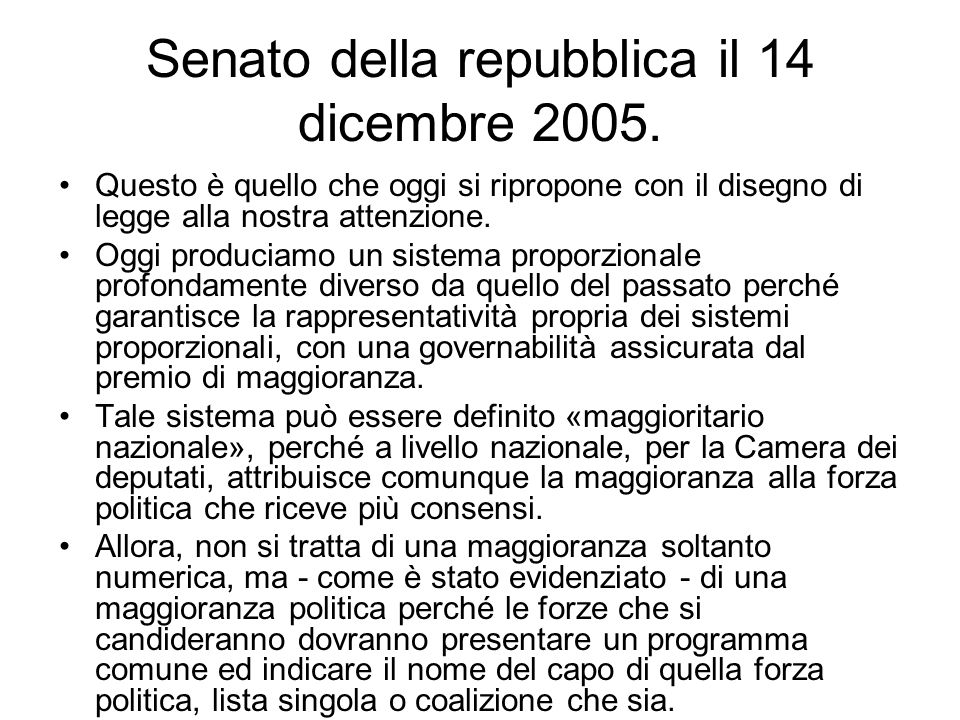 Senato della repubblica il 14 dicembre 2005.