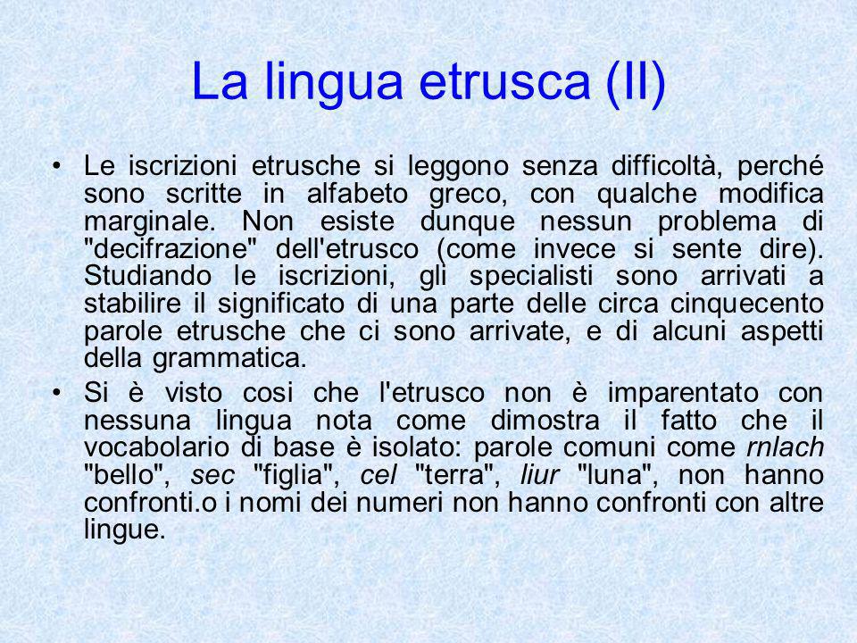 La lingua etrusca (II)