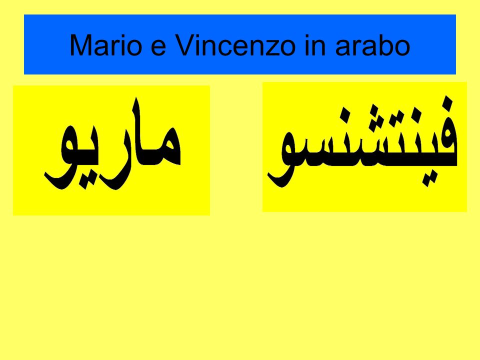 Mario e Vincenzo in arabo
