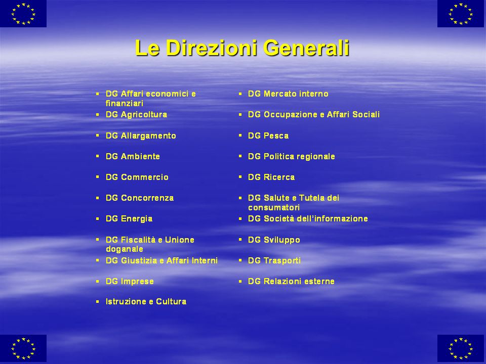 Le Direzioni Generali
