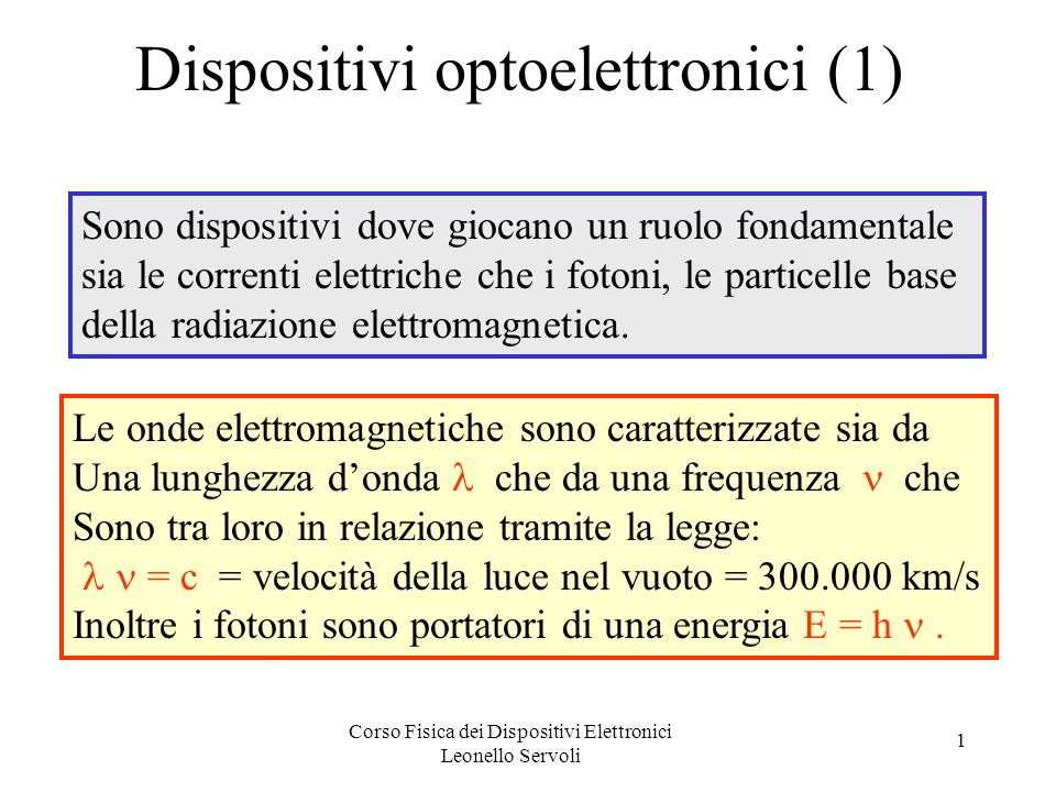Dispositivi optoelettronici (1)