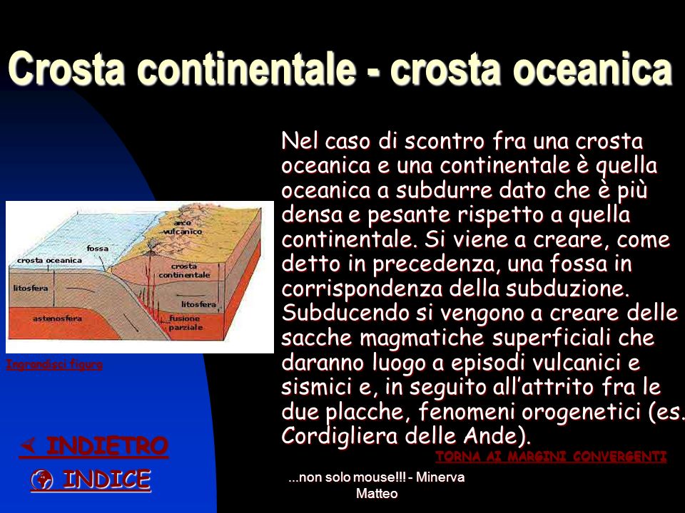 Crosta continentale - crosta oceanica