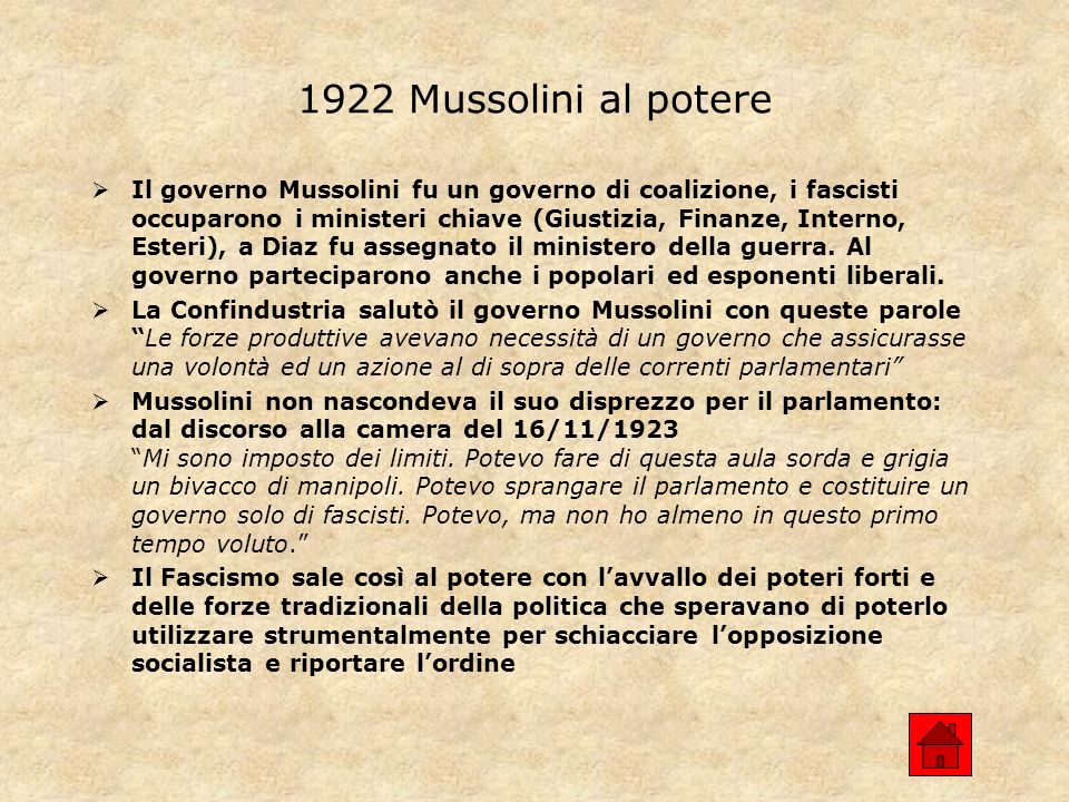 1922 Mussolini al potere