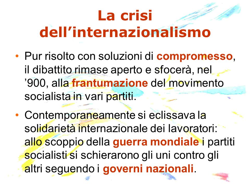 La crisi dell’internazionalismo