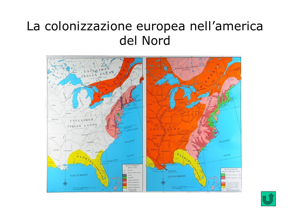 La colonizzazione europea nell’america del Nord
