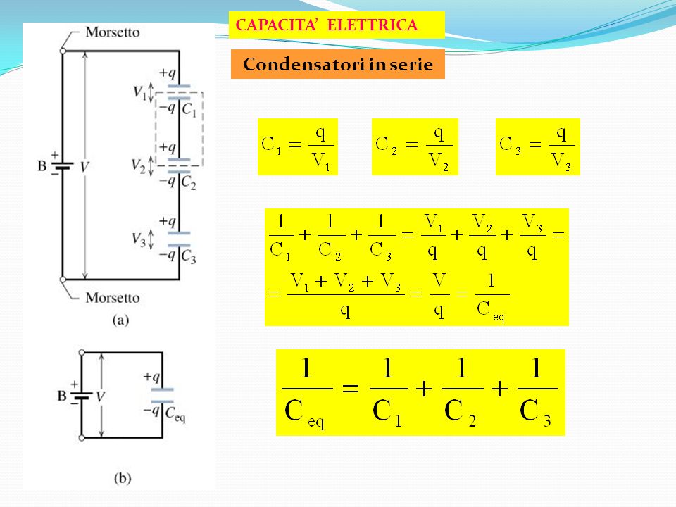 CAPACITA’ ELETTRICA Condensatori in serie