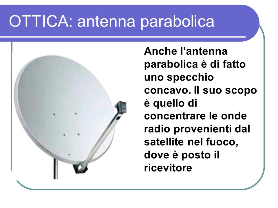 OTTICA: antenna parabolica