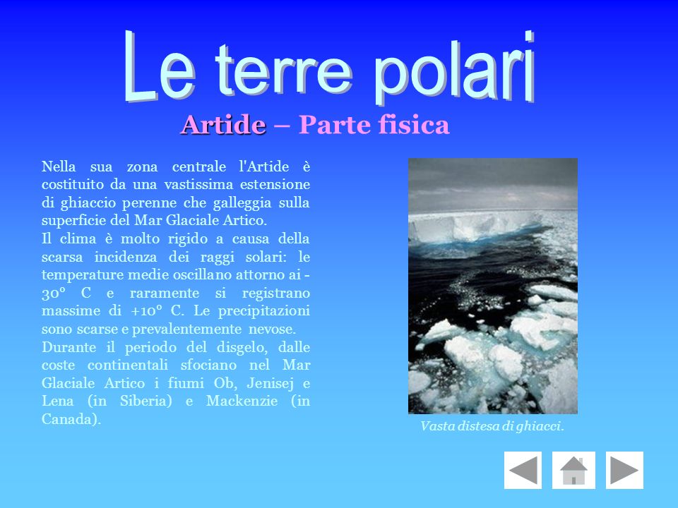 Le terre polari Artide – Parte fisica