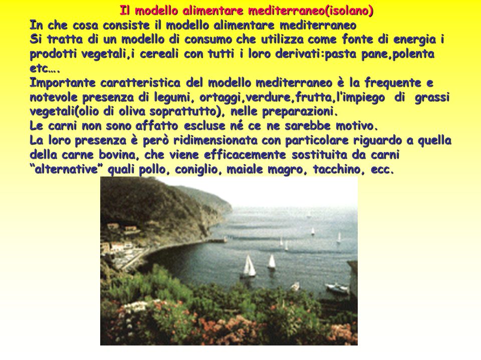 Il modello alimentare mediterraneo(isolano)