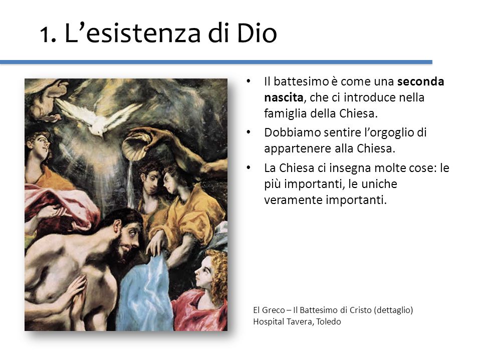 El Greco – Il Battesimo di Cristo (dettaglio) Hospital Tavera, Toledo