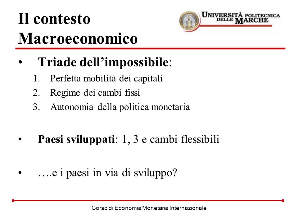 Il contesto Macroeconomico