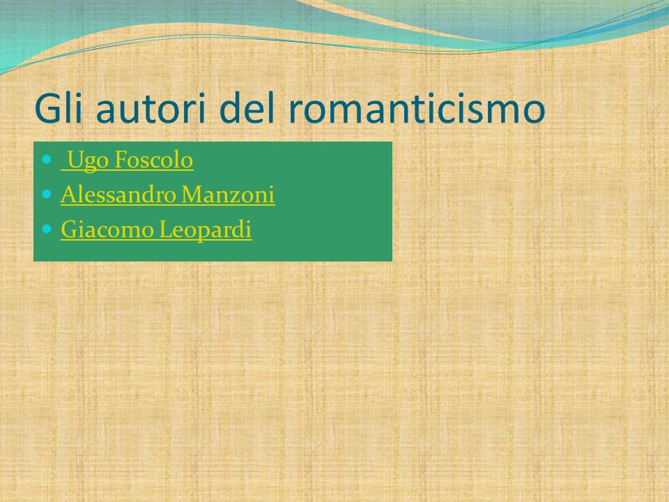 Gli autori del romanticismo