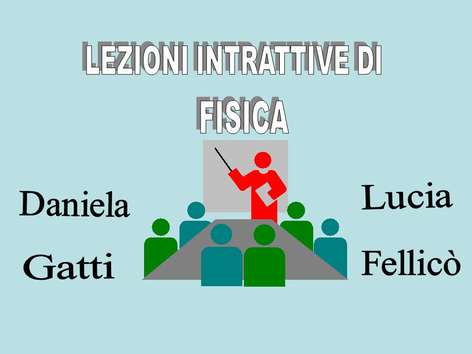 LEZIONI INTRATTIVE DI FISICA Lucia Daniela Fellicò Gatti