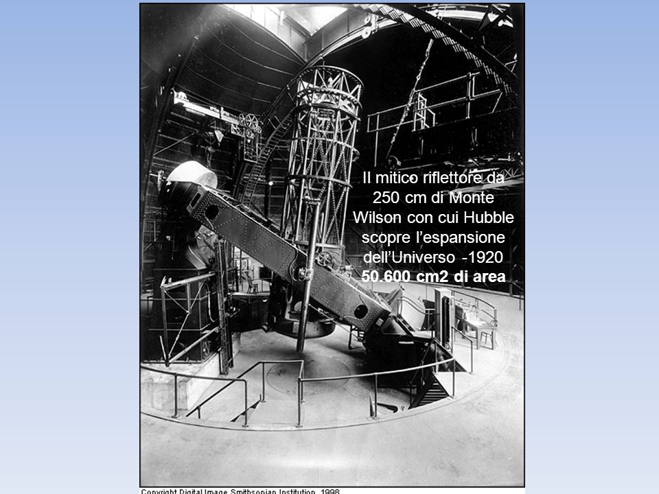 Il mitico riflettore da 250 cm di Monte Wilson con cui Hubble scopre l’espansione dell’Universo -1920