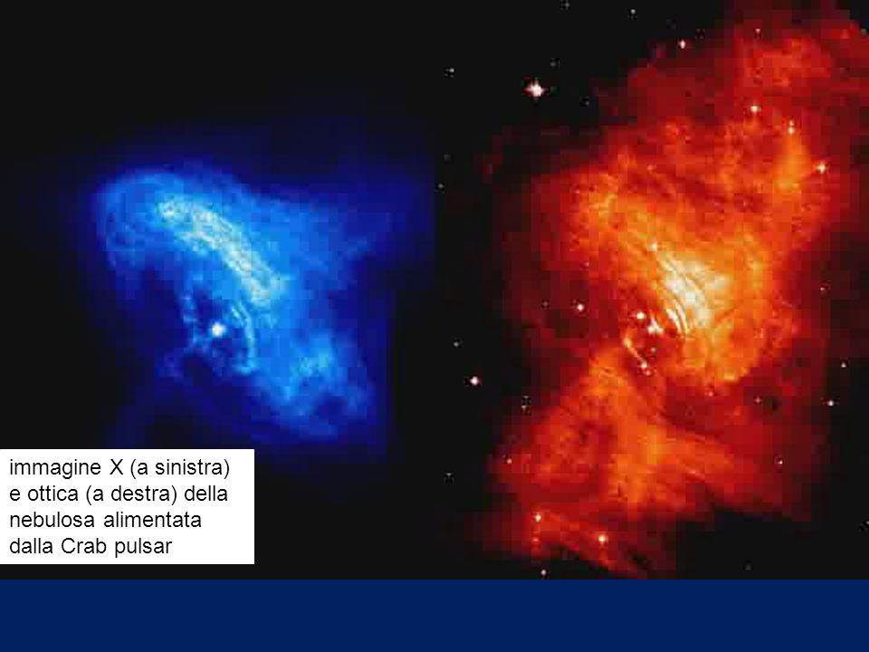 immagine X (a sinistra) e ottica (a destra) della nebulosa alimentata dalla Crab pulsar