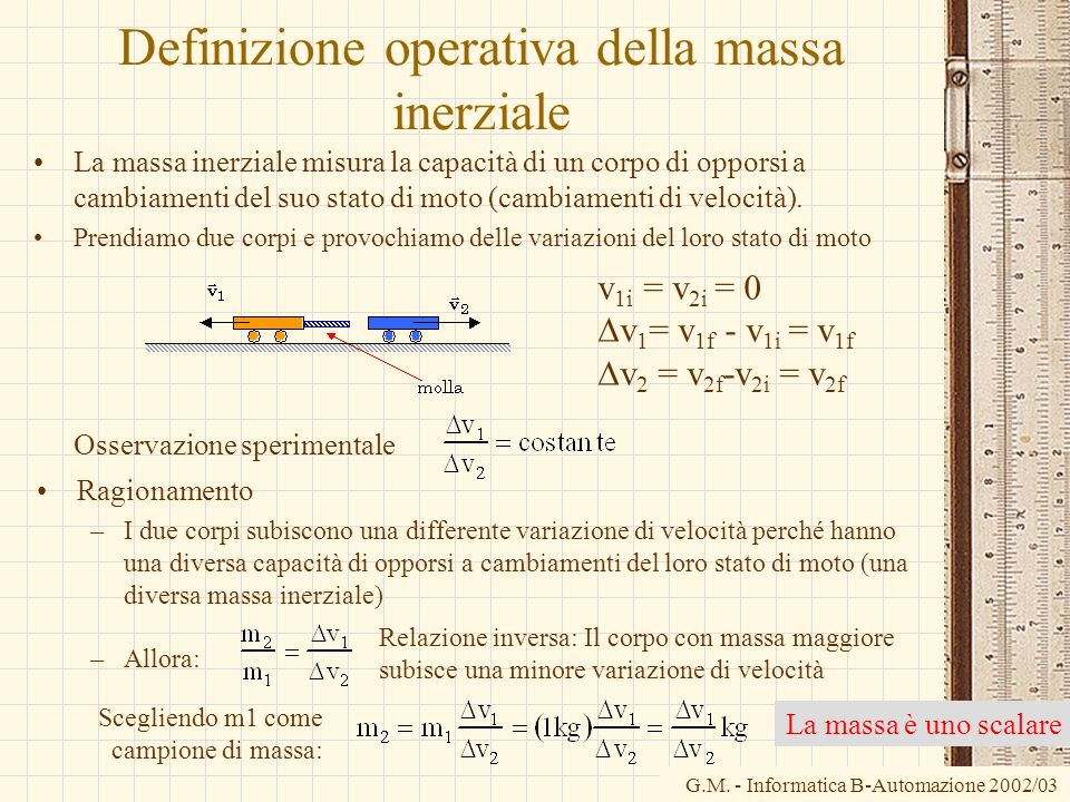 Definizione operativa della massa inerziale