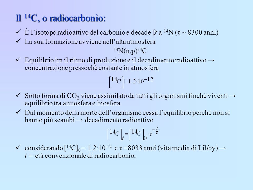 radiocarbonio datazione altri metodi