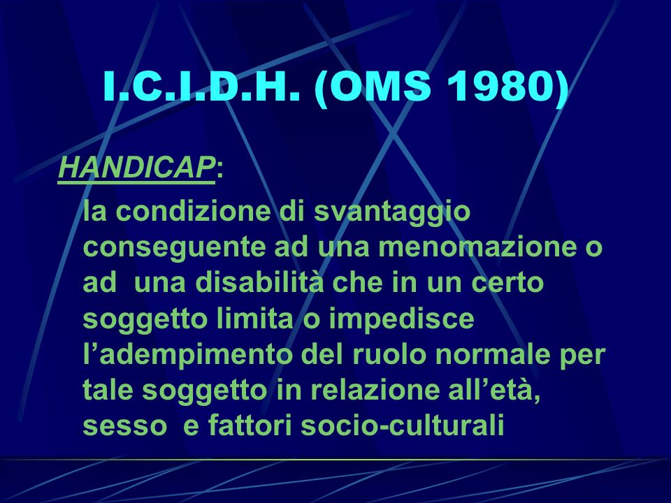 I.C.I.D.H. (OMS 1980) HANDICAP: